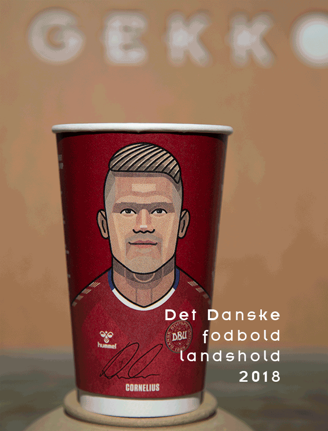 Grafisk illustration af fodboldspillerne på Danmarks landshold 2018
